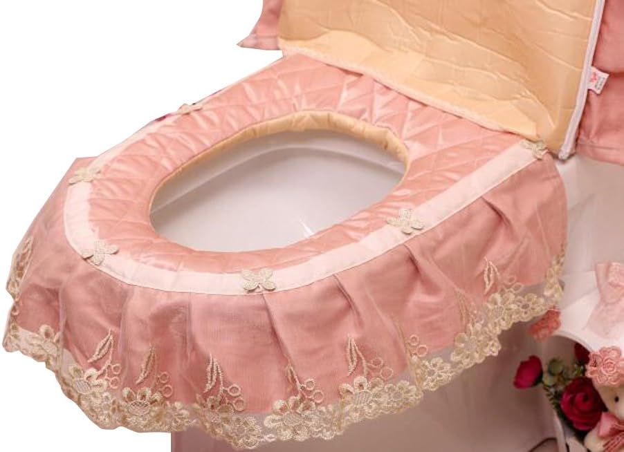 Soft Toilet Seat Cover Thicken Pink Lace Toilet Seat Pad