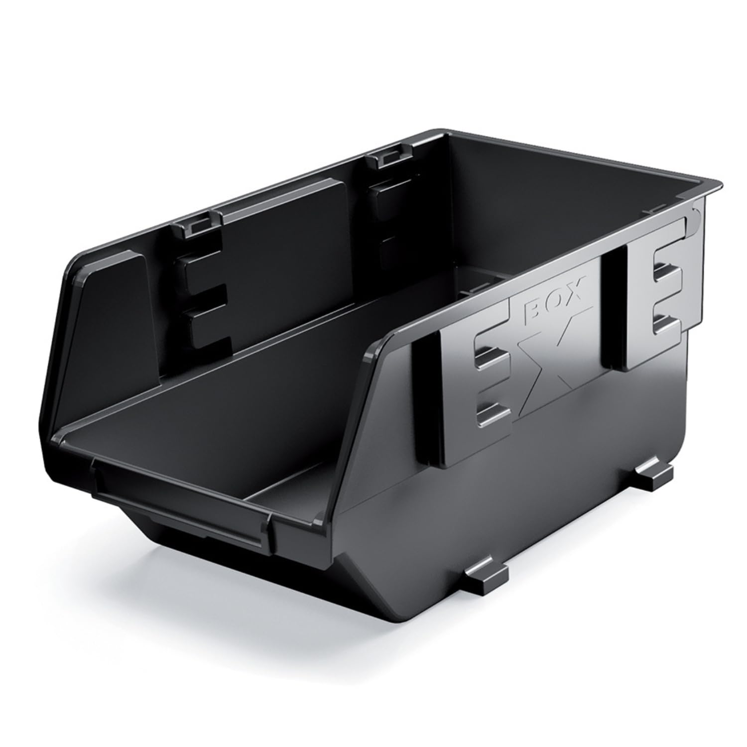 B2C Storage Bins Plastic Order Picking Parts Boxes Lid Scooped Front Stackable Wall Mounted Garage Workshop Tool Organizer Modular (Without lid, L - 198x118x94mm)