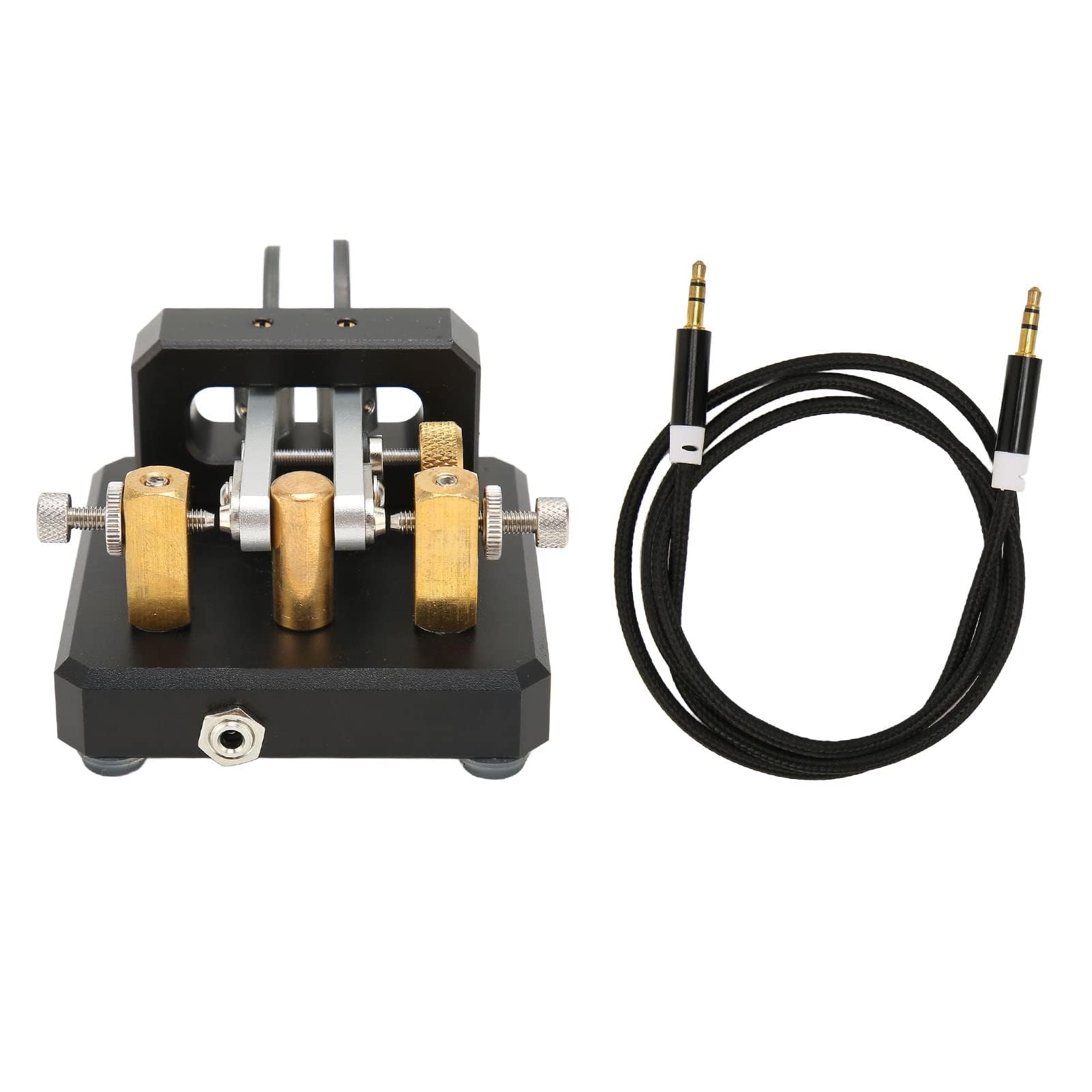 Mini CW Key Automatic Morse Code Keyer Telegraph Double Paddle POTA SOTA LOTA Nero