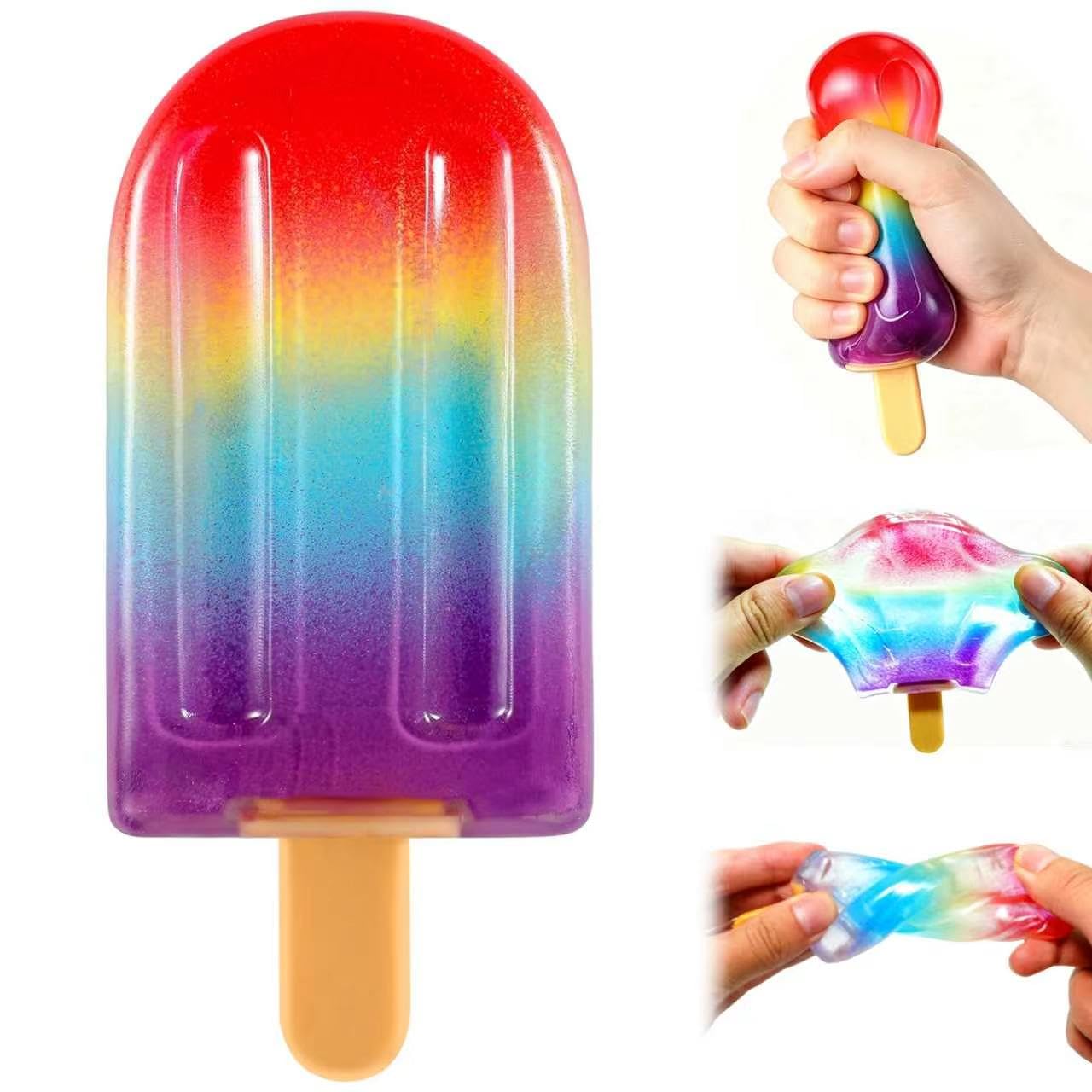 Ice Cream Squishy Toy, Slow-Rising Sensory Squeeze Fidget Toy, Malt Sugar Ice Cream Stress Relief Toy, Summer Party Favors for Kids & Adults, Anxiety Relief Toy for Office&School