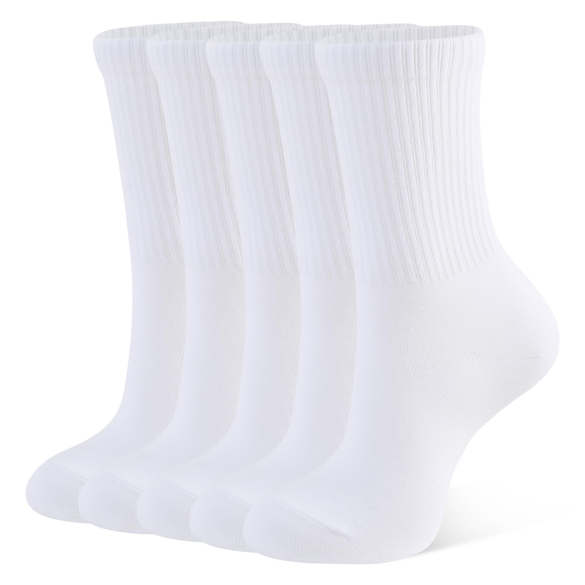 Womens Socks Ladies Crew Socks Soft Breathable Teen Girls Casual Leisure Cotton Socks 5 Pairs