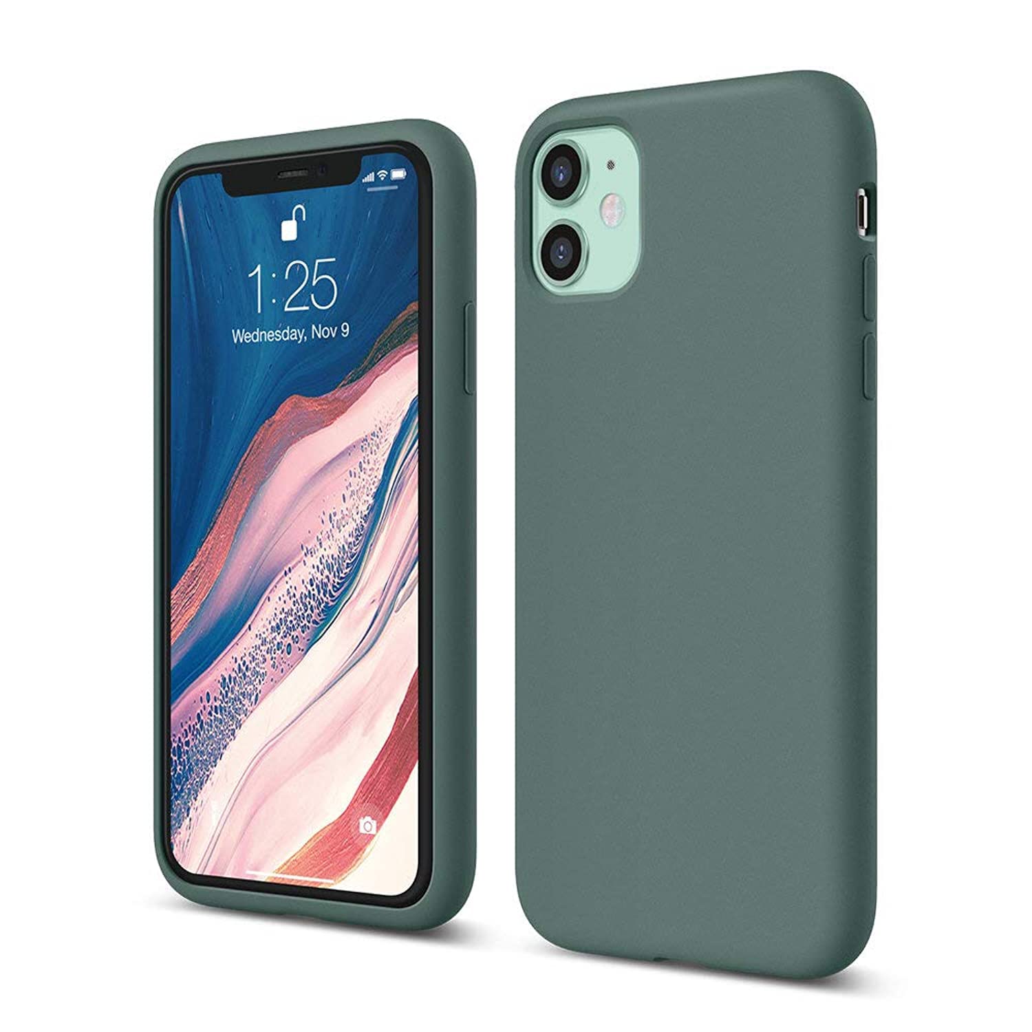 iPhone 11 Case Silicon Gel Bumper Case with Microfiber Lining (Green)