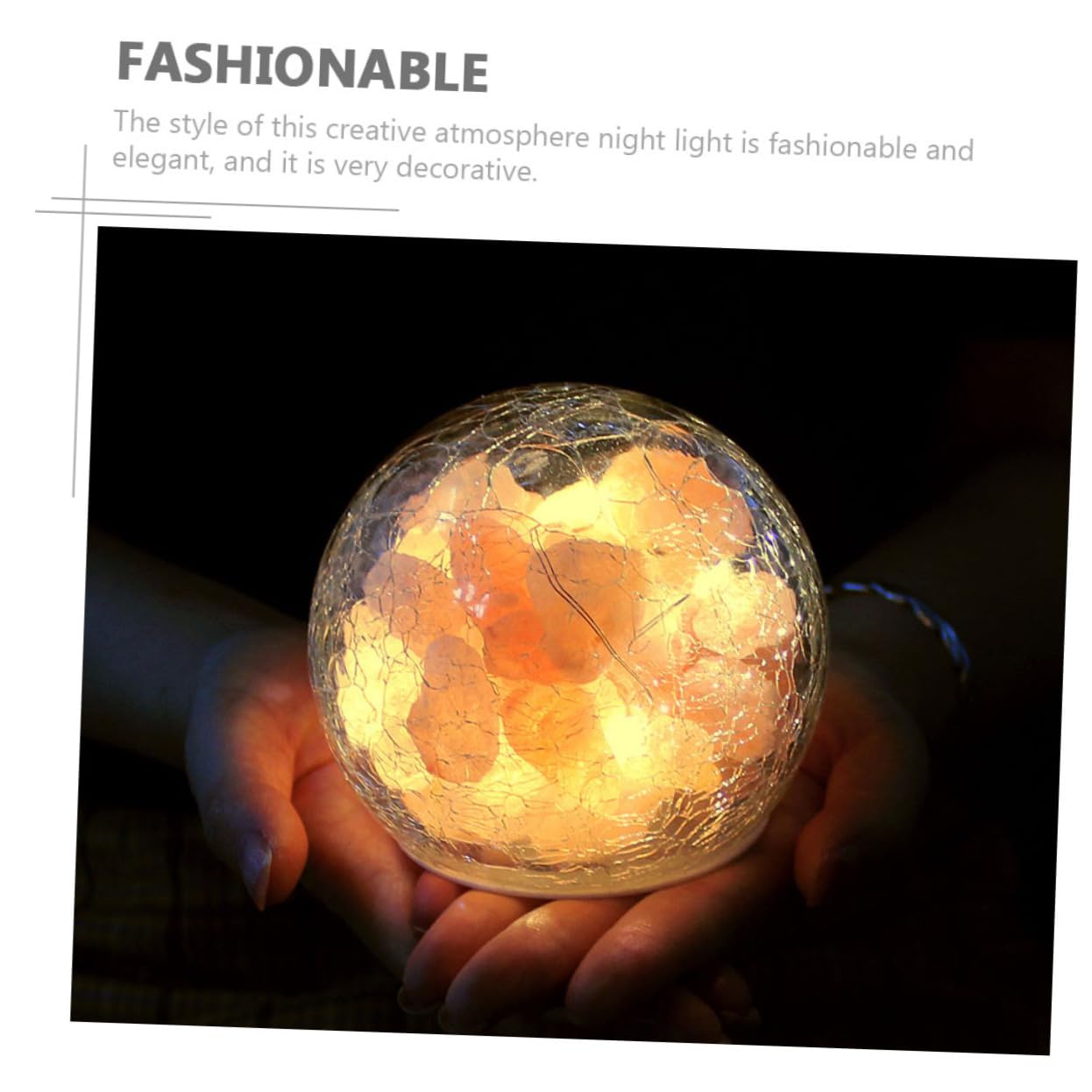 ARTIBETTER Himalayan Salt Rock Lamp Himalayan Salt Globe Night Light Battery Decorative