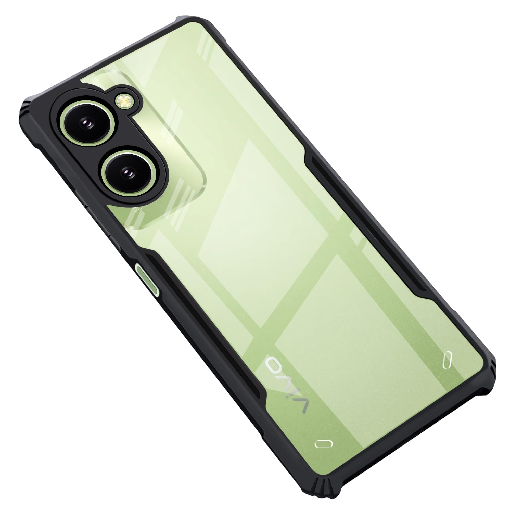 CEDO Vivo T3 Lite/IQOO Z9 Lite (5G) Back Case Cover | Camera Protection Shockproof Bumper-Edge | Acrylic Crystal Clear 360 Degree Protection | Transparent Eagle Back Case Cover (Black) (B0D9BGTGMW) Amazon Price History, Amazon Price Tracker
