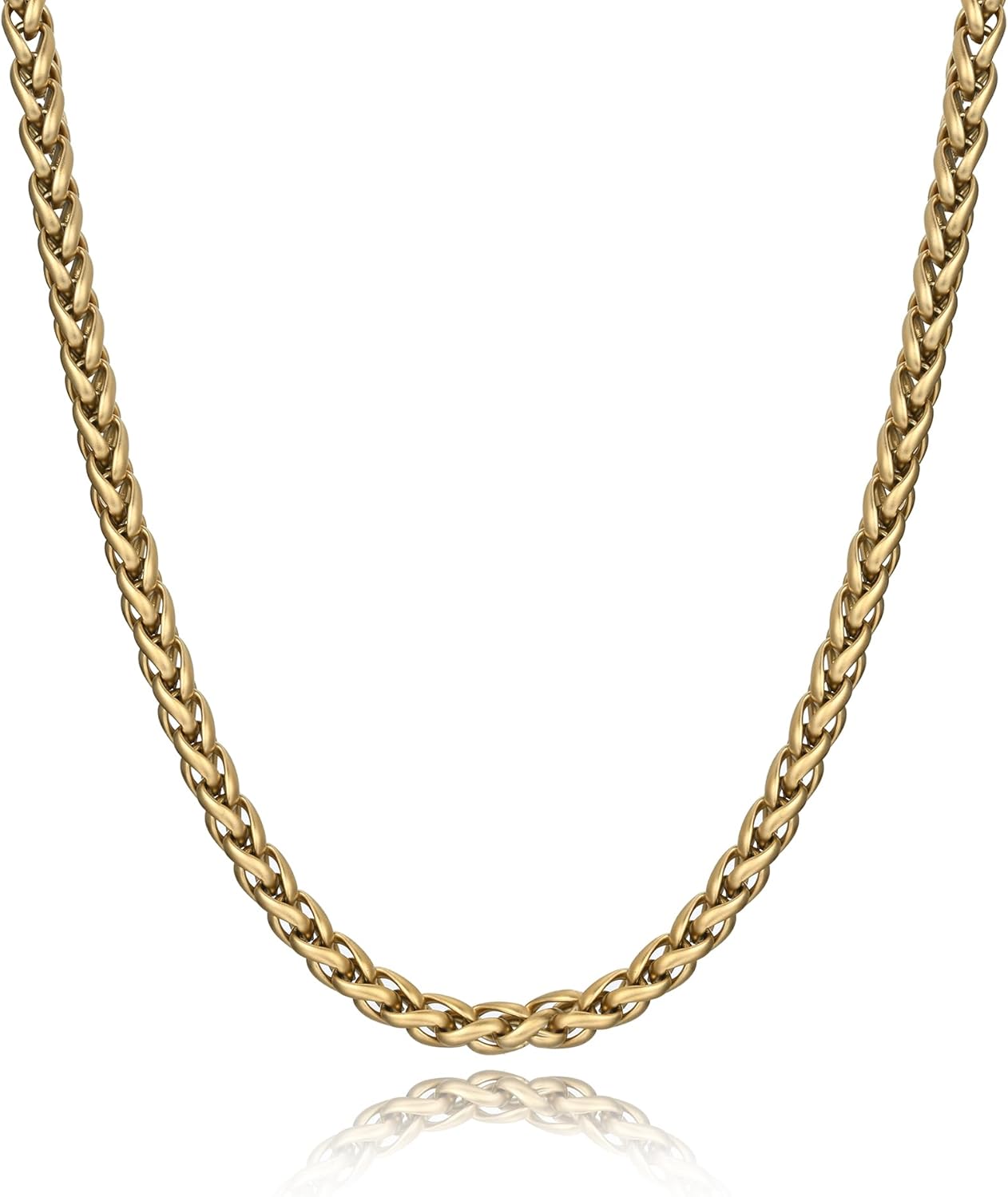 Men’s Stainless Steel Chain Necklace, 316L Steel, 18K Gold Plated or Matte Black, 22 & 24 Inch, Heavy Durable Link Jewelry