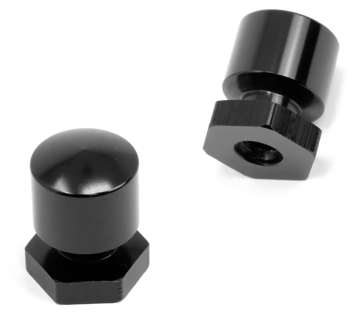 2 PCS Super Solo Seat Vintage Nuts, Rear Seat Mounting Nuts 1/4"-20 Compatible for Harley Davidson 1997-2023 Touring Street Glide Road Glide Road King Softail Low Profile Iron Heritage (Black)