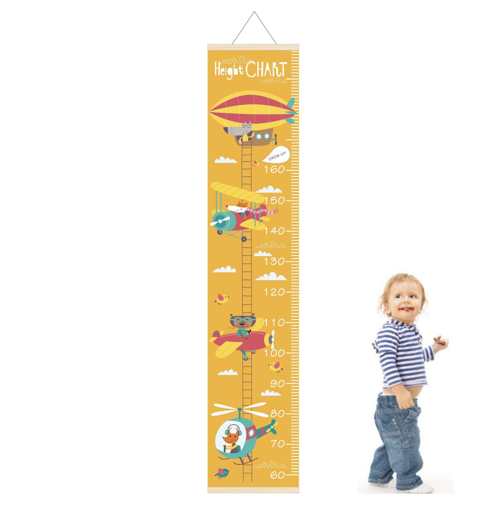 Height Ruler for Kids, Children Height Growth Measurement Chart for Wall Decor for Kindergarten and Bedroom (Helicopter)