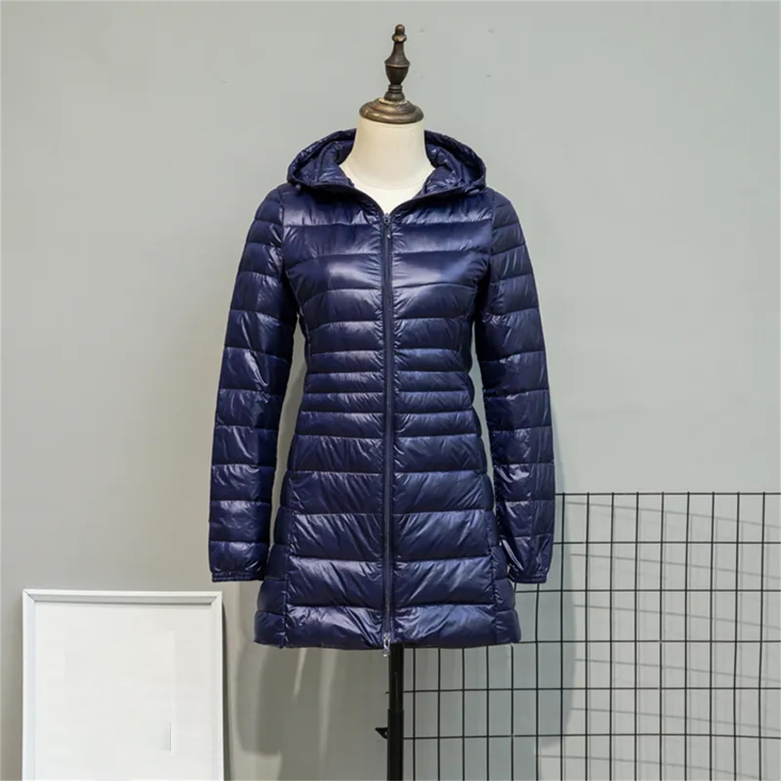 Piumino Lungo Da Donna Piumino D'anatra Con Cappuccio Piumino Invernale Portatile