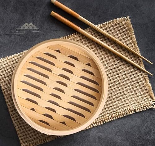 ANSNOW Bamboo Steamer Basket, 2 Tiers & Lid, Bamboo Steamer, Steaming Basket Steamer Cooker Pot Steamer Perfect for Steaming Dumplings, Vegetables, Meat, Rice,Y Lifestyle/2 Layers + 1 Lid/30Cm - Image 2