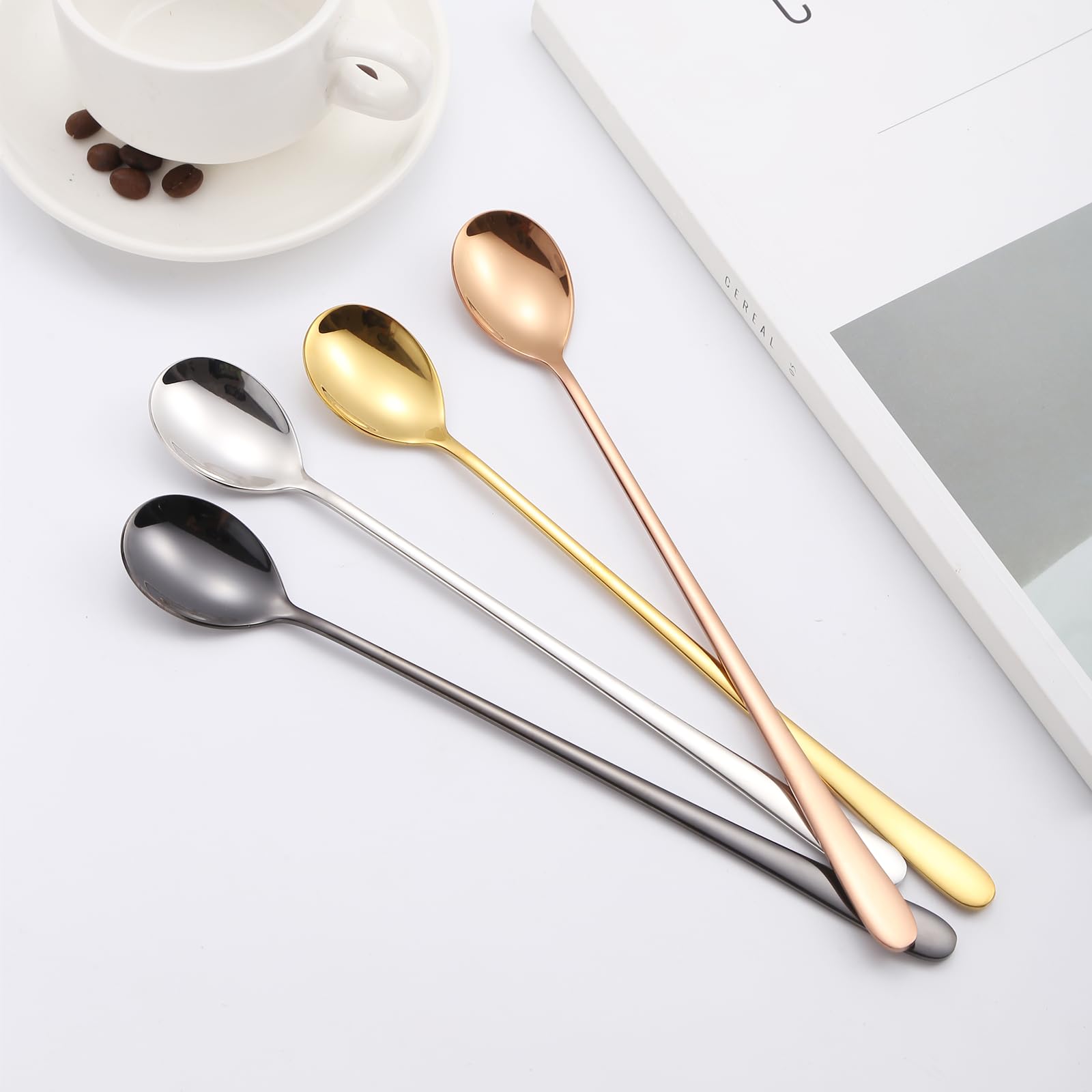 Amazon.co.jp: OISHIA パフェスプーン ロングスプーン 5本セット 18/8 