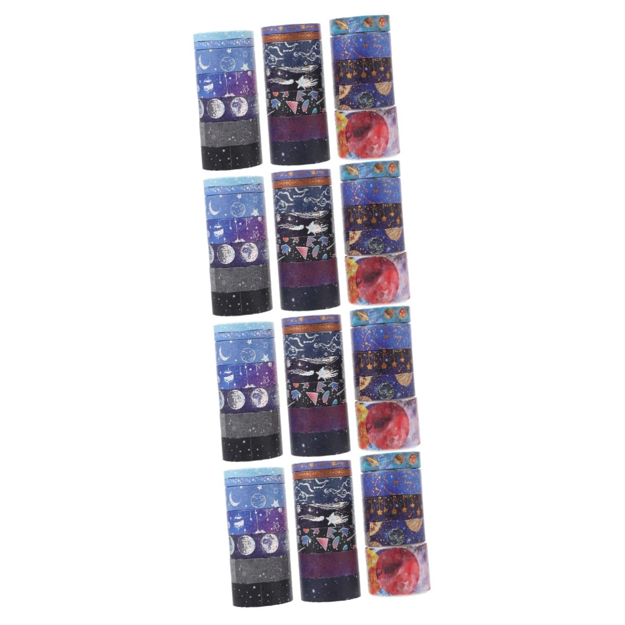 Housoutil 4 Sätze Washi Tape Glitzernde Dekoration Für Scrapbooking Bastelprojekte Geschenkverpackungen Und Diy Ideen Design 19 Rollen * 4
