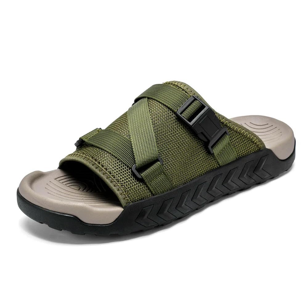 NYSDM letnie męskie regulowane kapcie outdoorowe klapki antypoślizgowe czarne khaki zielone wygodne