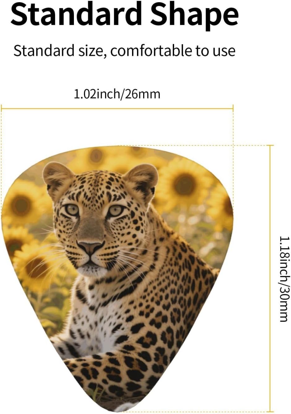 Sunflower Leopard print Guitar Picks With Storage Box Resistant Guitar Pick 12 Pack Guitar Accessories for Electric Guitar Ukulele Bass Personalized Gifts image 5