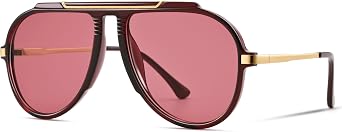 Pro Acme Oversized Aviator Sunglasses Tangle-Free Top Bar 70s Retro