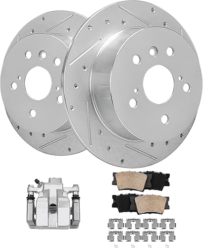 Miniatura 81 de Detroit Axle - Kit de freno delantero para Ford Explorer Mercury Mountaineer 2002-2005 Bujes de rodamiento de rueda perforados y ranurados rotores