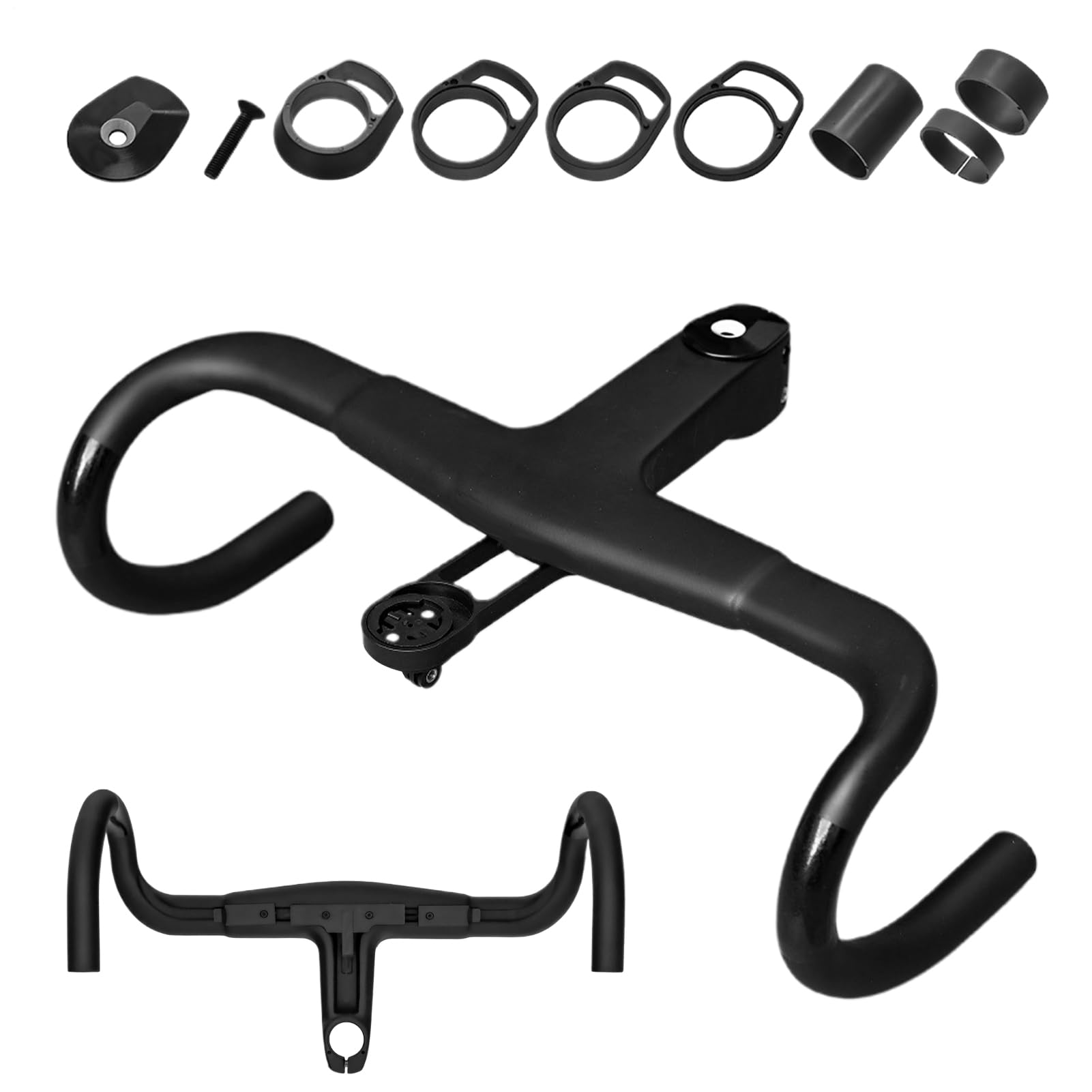 Vorbau integrierter Lenker Carbon Lenker Integriert | Ergonomische Schockabsorbierende Aluminiumlegierung Fahrradteile für Erwachsene Jugendliche Enthusiasten und