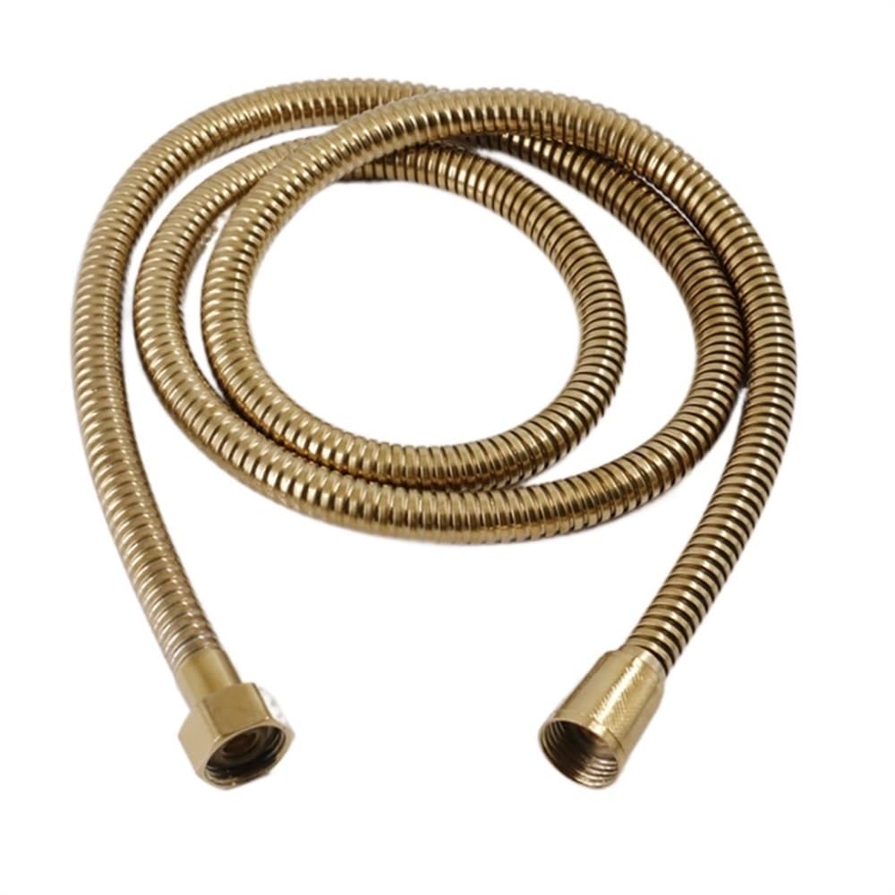 Lkfjnhepf Golden Shower Hose 1.5M Shower Hose Pipe Stainless Steel Black Rose Gold Copper Bronze Braided Flexible Bathroom Faucet Tubes(Golden)