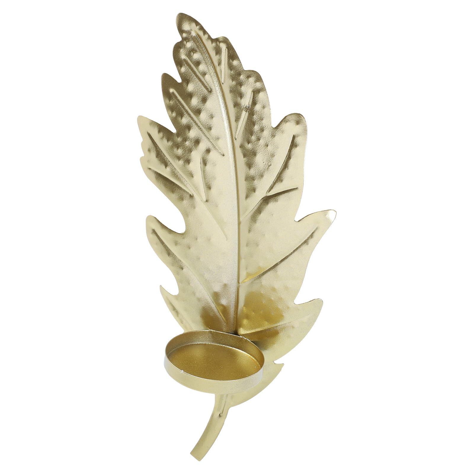 Modern Metal Leaf Wall Hanging Candle Holder Golden Decorative Candlestick for Living Sturdy Nordic Style Wall Decor for Parties and Weddings