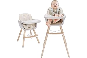 3-in-1 Convertible Wooden High Chair: The Baby's Haven for Safety, Comfort, and Growth