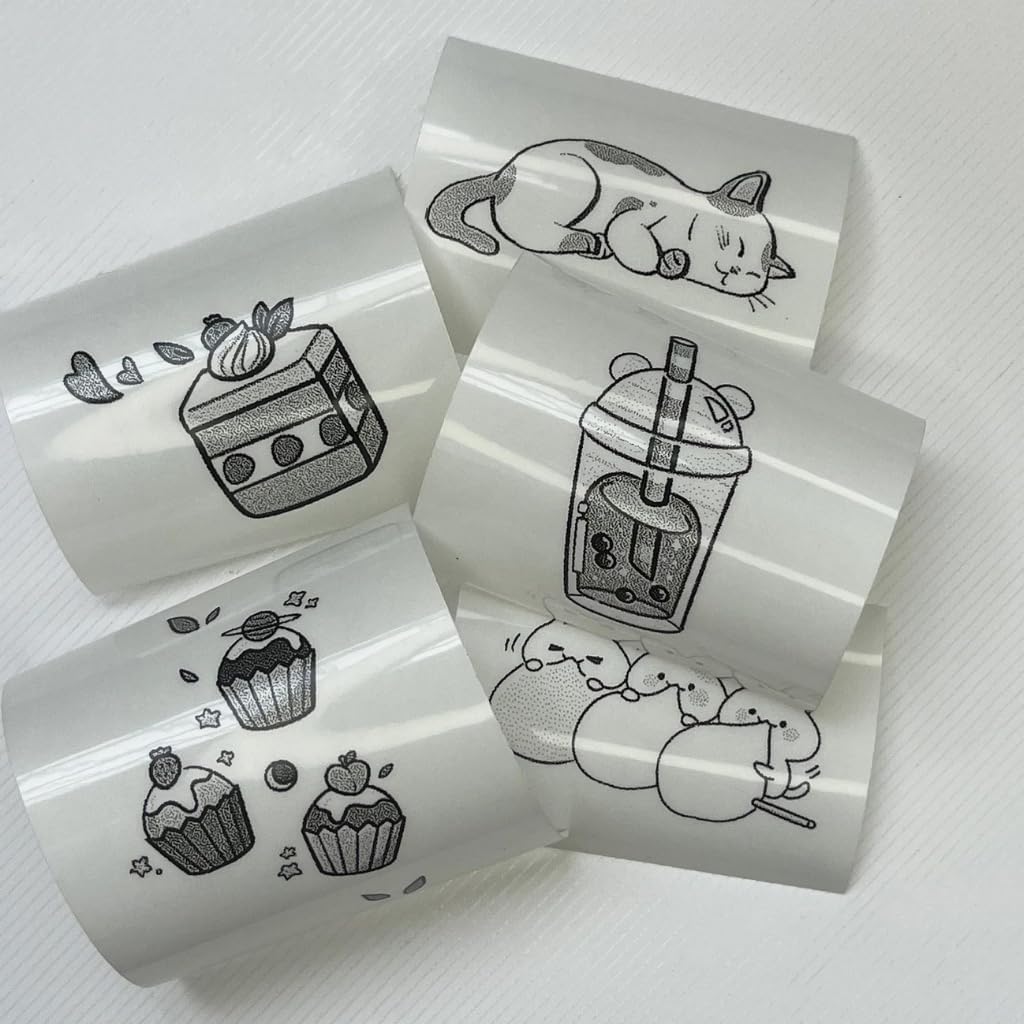 Kit 3 Bobinas Etiqueta Térmica Adesiva 55x25mm 3 Metros Transparente Rolo Para Mini Impressora Portátil e a Prova De Água Papel Térmico Adesivo Kit 3 Bobinas Contínua StartBox