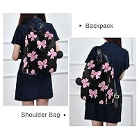 Amazon.com: Pink Bows on Black Background Backpack for Women