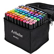 ARTHEHE Pennarelli Punta 80 colori Marcatore artistici Pennello Marker ad Penna artistica professionale Dual Tips Pennarello indelebile per adulti e bambini