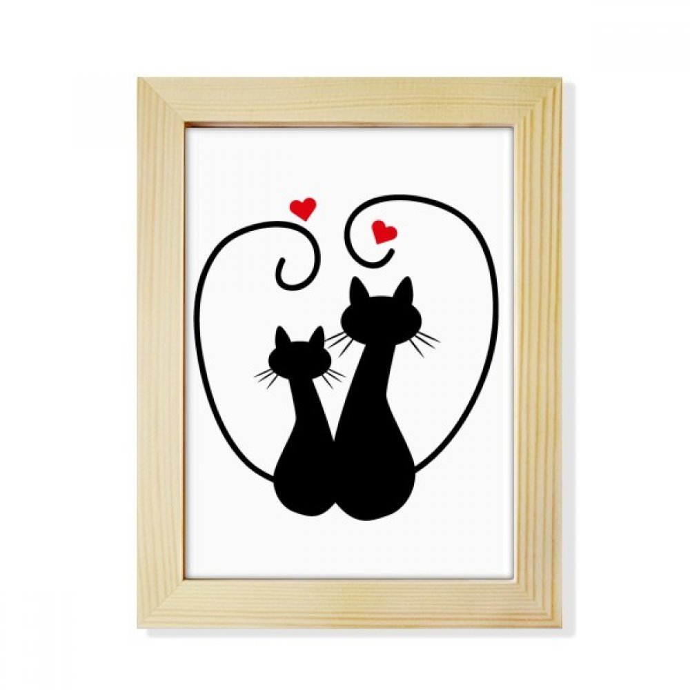 Portafotos de gato con marco de madera de 6x8 pulgadas para arte y pintura