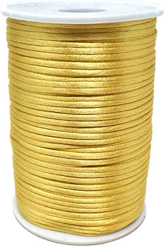 Homeford - Cinta de satén para cola de rata, nudo chino, 116 pulgadas, 100 yardas (dorado)