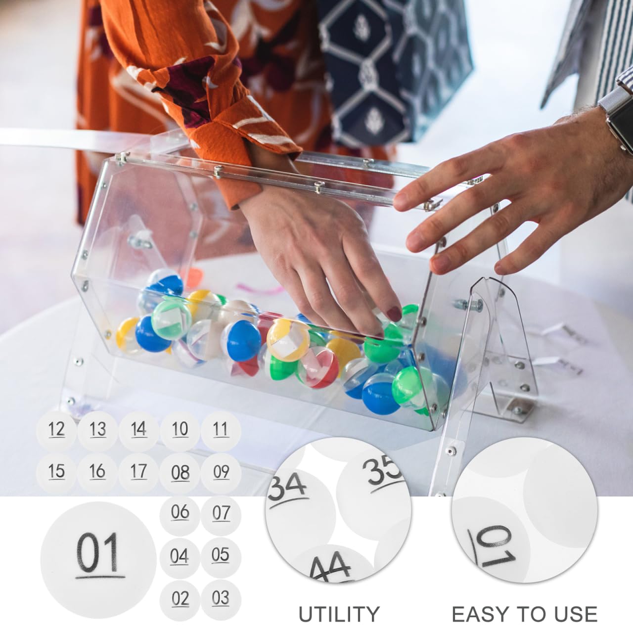 TOPBATHY Boules Numérotées 1 À 50 pour Tombola Et Tirage Sort 4Cm Boules en Plastique pour Jeux Loto Activités Fête Et Événements