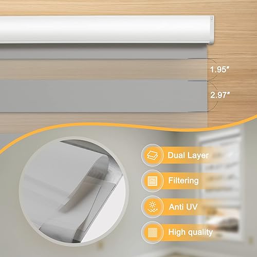 Miniatura 4 de Persianas motorizadas de cebra inteligentes con control remoto, persianas eléctricas para ventanas interiores, filtrado de luz, persianas
