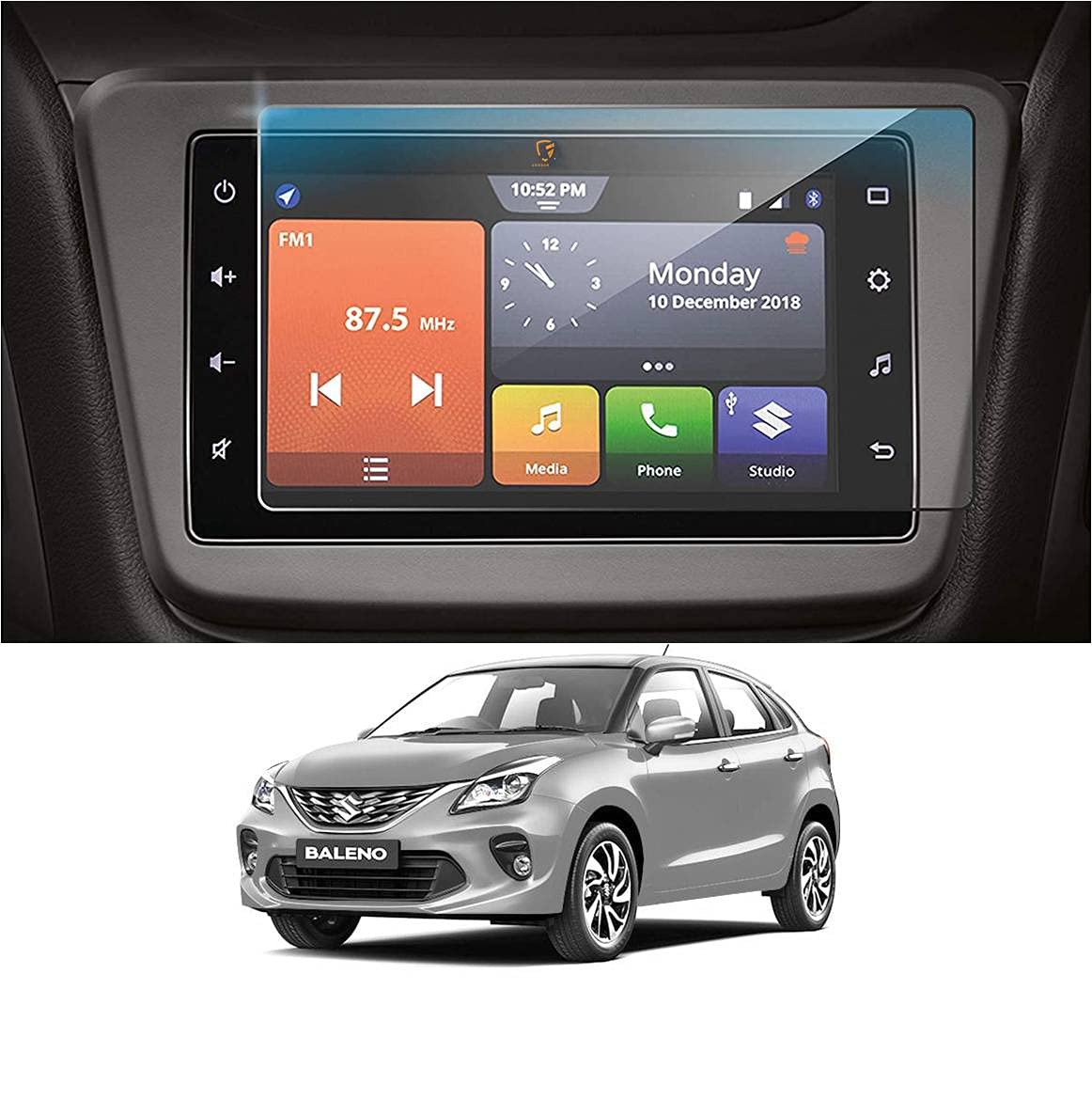 ARMOUR GUARDS Unbreakable Nano Glass Car Infotainment Screen Protector Full Screen Coverage (Except Edges) For Maruti Suzuki New Baleno (2019 Facelift) (9 Inch) (Transparent) for Navigation System-picture-17