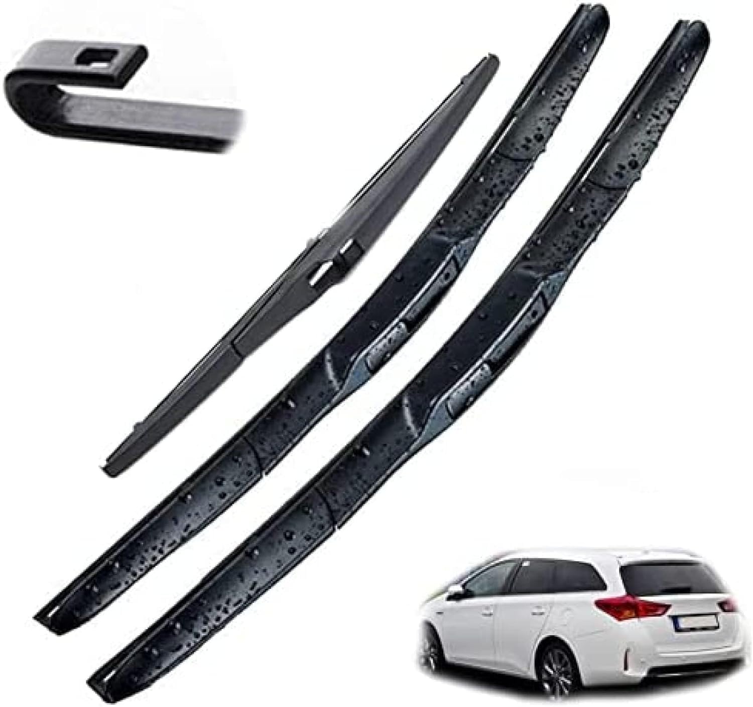 MadongJ Windshield Windscreen Wiper Blades for Toyota Auris Touring Sports 2013-2018 26 inches + 14 inches + 10 inches, Replacement Blades All-Weather Performance Streak-Free Windshield Wipers