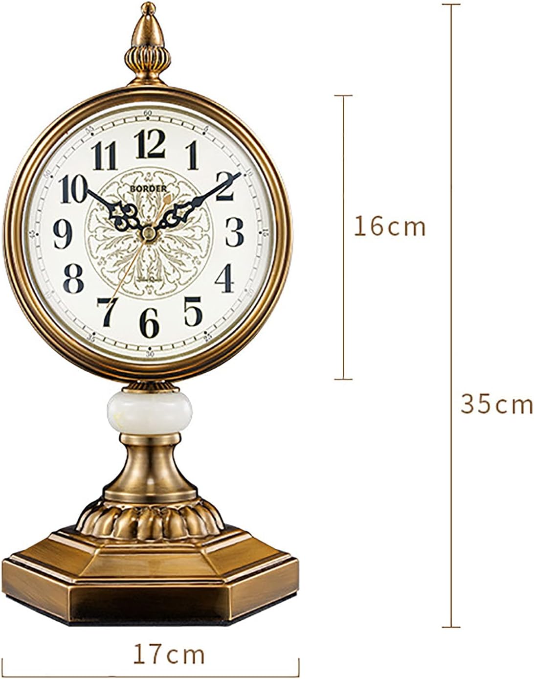 Metal Living Room Desk Clock European Retro Silent Decorative Quartz Mantel Clocks for Fireplace Office Kitchen Desk Shelf Home Décor Gift
