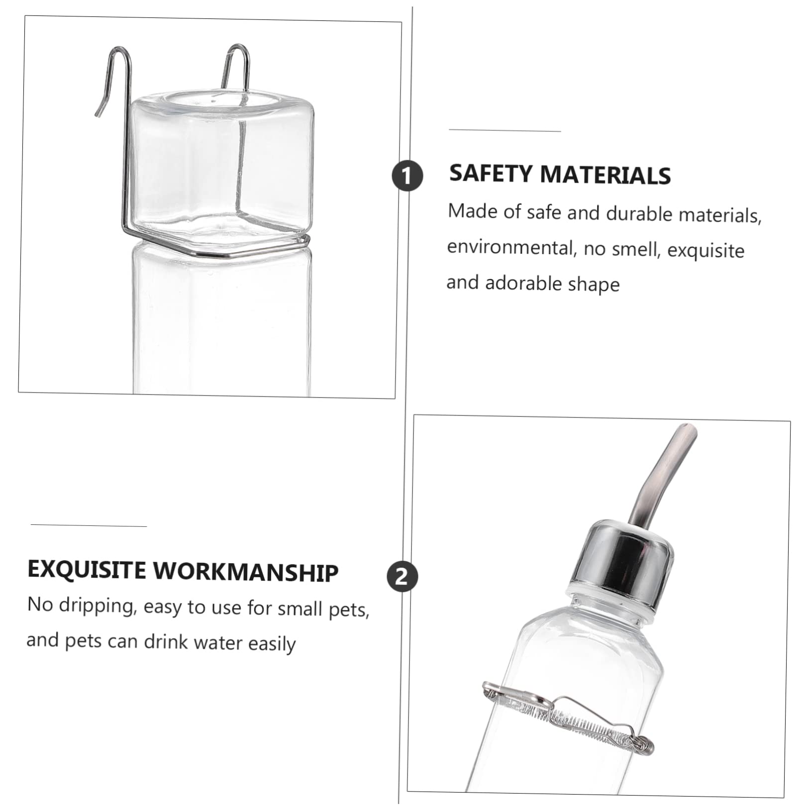 POPETPOP 6pièces Distributeur Eau pour Animaux Fontaine Suspendue pour Rongeurs Abreuvoir Sécurisé pour Chinchillas Et Lapins Accessoire Pratique pour Cage
