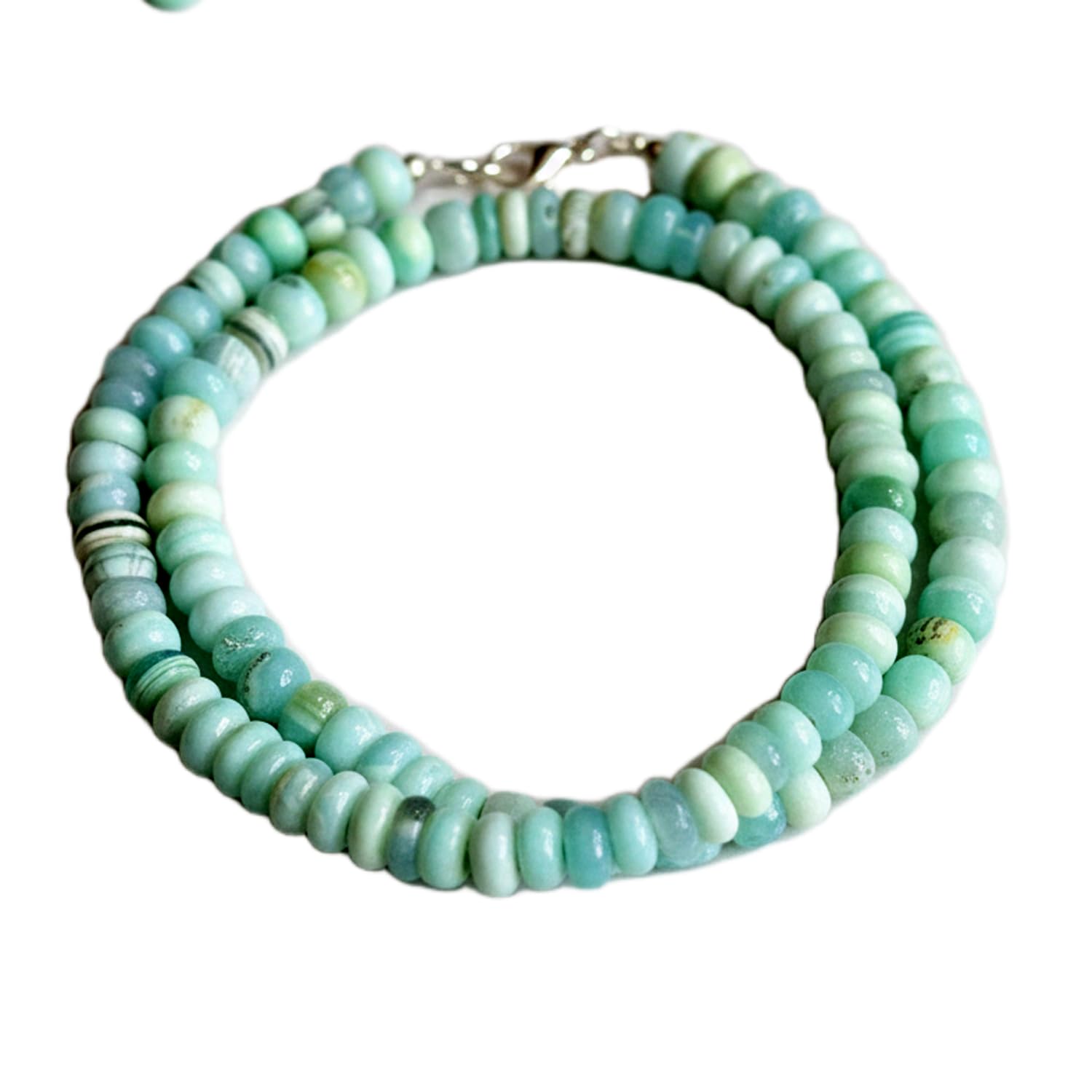 Collier opale naturelle du Pérou multicolore 8mm - Cadeau idéal