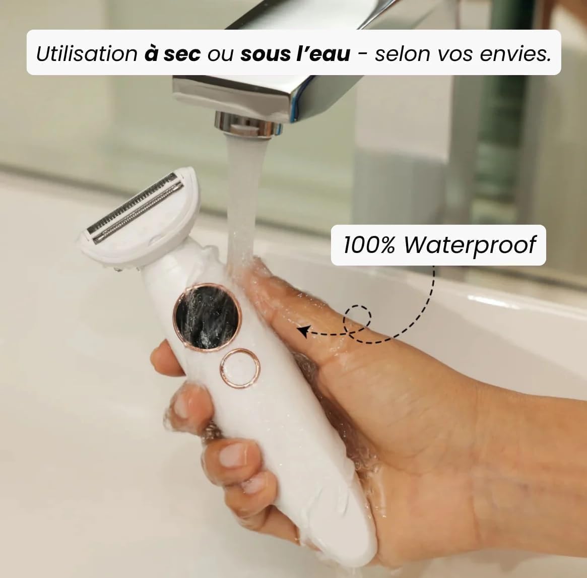 Rasoir Elios Femme 5 en 1, Elios Rasoir Femme, Épilateur Électrique avec Affichage LED et Chargement USB, IPX7 Étanche Pour Bikini, Aisselles, Jambes, Ne