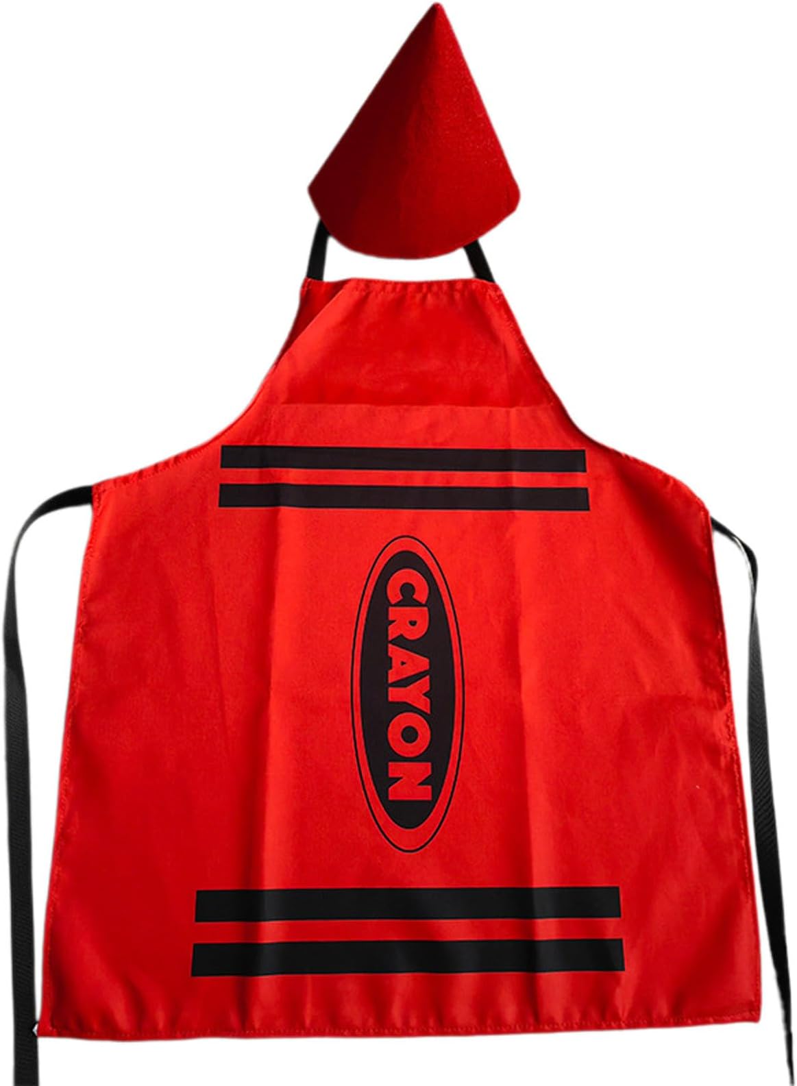 Crayon Apron and Funny Gnome Cone Hat Costume Set for Men Women Halloween Party Cosplay Dress Up Outfits Fancy Dress for Adults