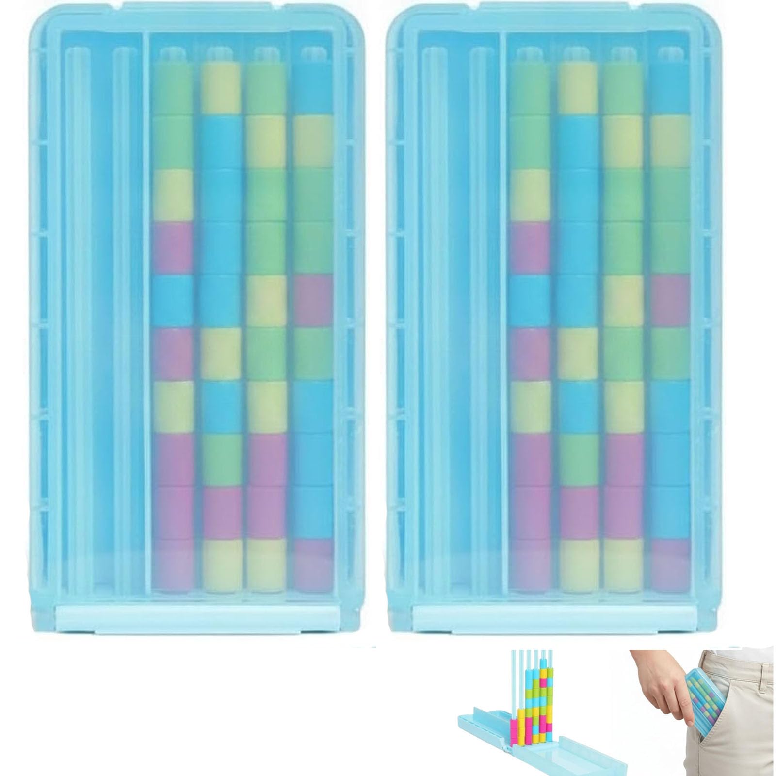 Mini Color Stack Challenge – Tragbares Denkspiel für unterwegs mit 40 Farbringen; kompaktes Stapel- und Sortierspiel Förderung von Konzentration und logischem Denken (2pcs)