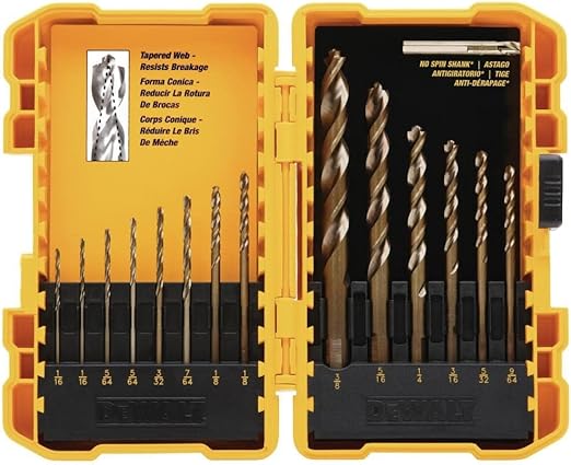 DEWALT DW1169 14-Piece Pilot-Point Twist Drill Bit Assortment