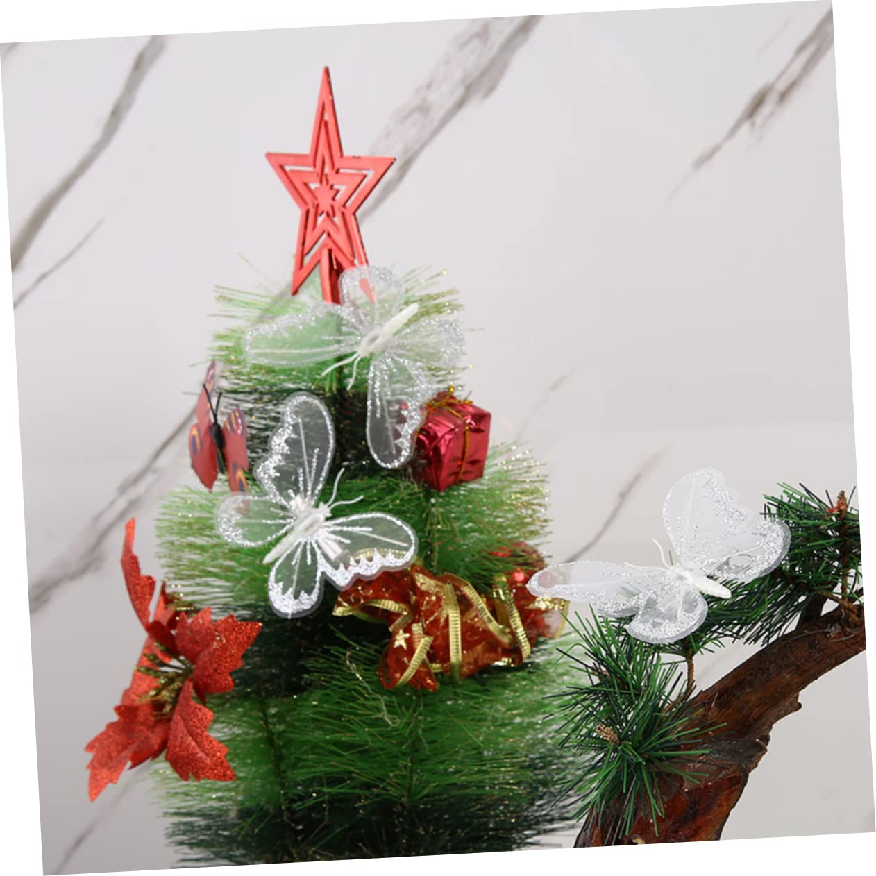 TEHAUX 48stücke Schmetterlinge Mit Clip Stoff Für Bastelprojekte Hochzeits Und Weihnachtsdekoration Langlebige Und Farbenfrohe Accessoires