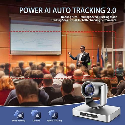 Miniatura 6 de AVKANS Cámara PTZ NDI 4K, cámara PTZ HDMI SDI con seguimiento automático AI y transmisión en vivo IP para eventos de adoración de la iglesia, Cámara