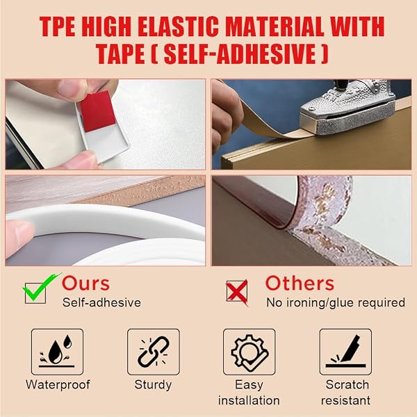 Flintronic Bande de Chant en Forme de U, Coin de Table Protection Bebe Flexible en TPE, Protections Coin de Table pour Bébé avec Colle autocollante pour Tables et Coins de Meubles(3 m x 16 mm, Blanc) - 3