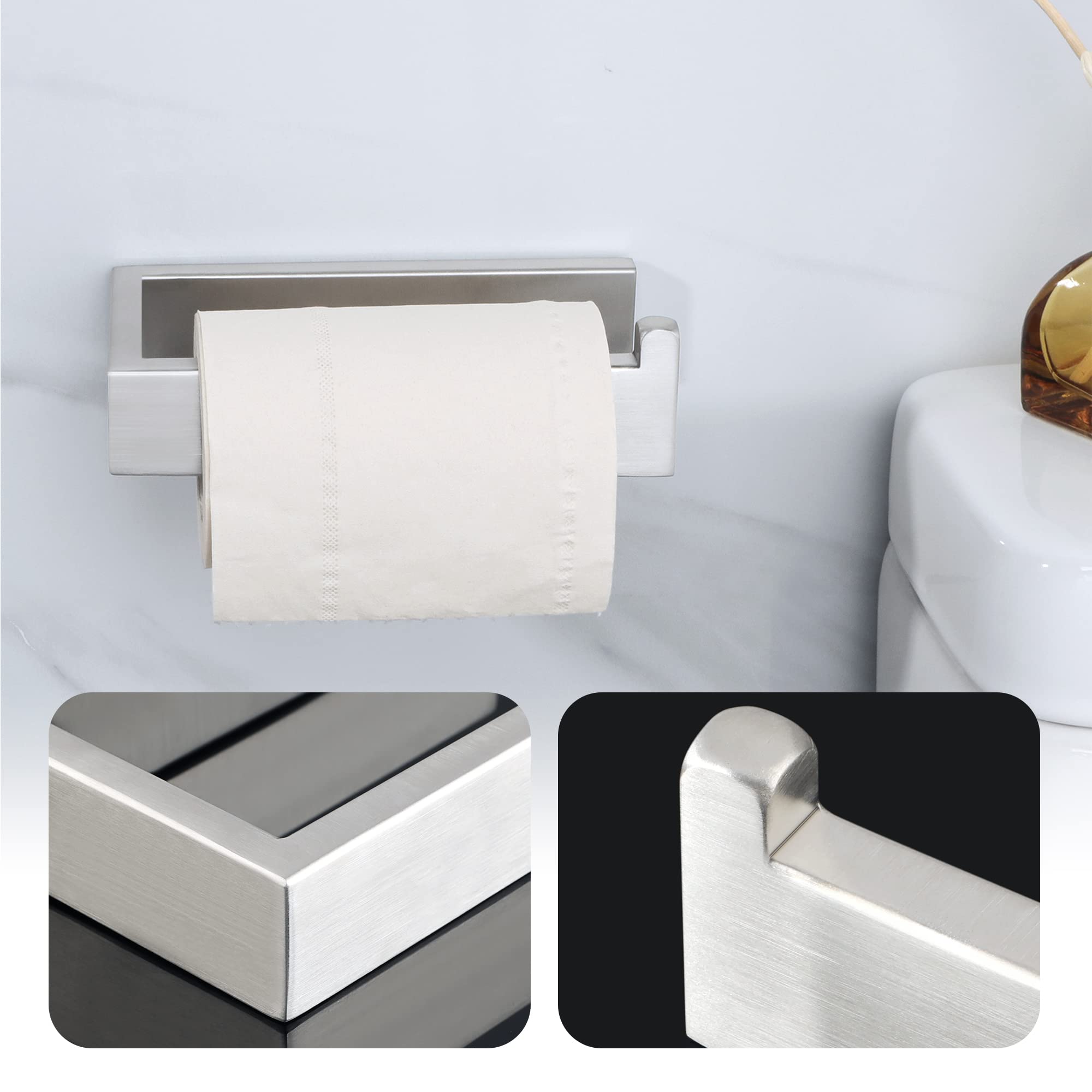 SAYAYO Wit Toiletrolhouder zonder boren, wandmontage zelfklevende SAYAYO Wit Toiletrolhouder zonder boren, wandmontage zelfklevende