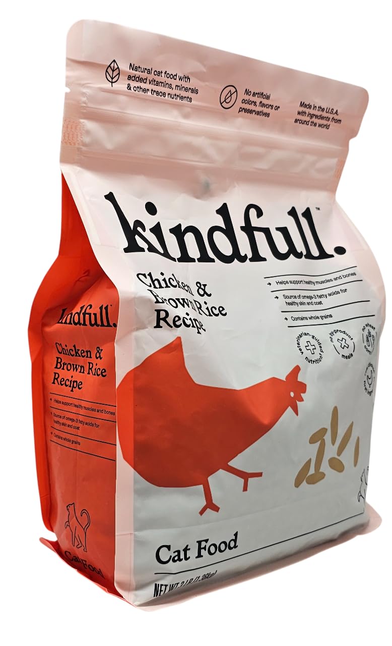 Kindfull Chicken and Brown Rice Dry Cat Food, 3 Pound Bag