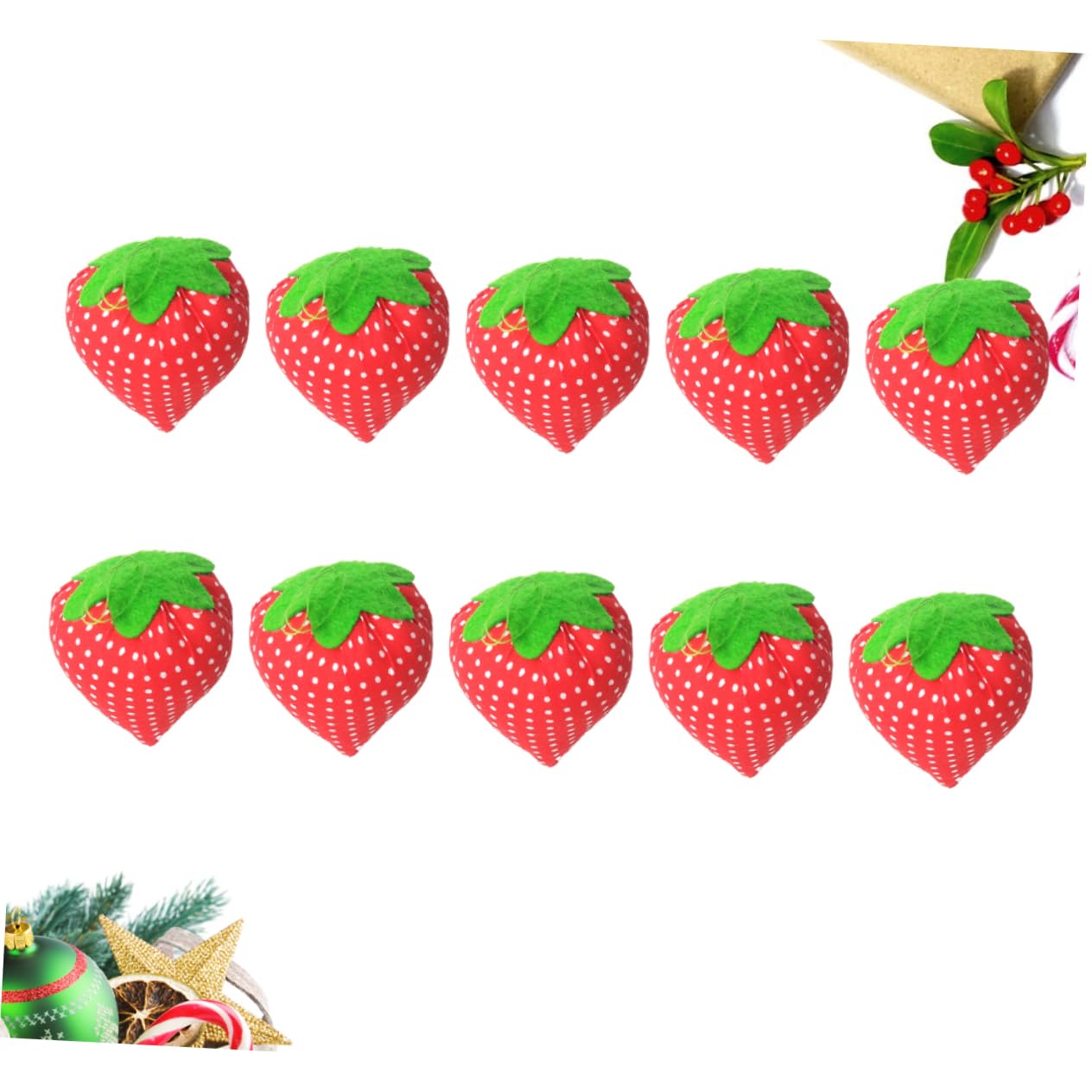 NUOBESTY 20piezas Alfiletero Forma De Fresa Organizador De Agujas Para Costura Herramienta De Manualidades Para Cestas De Costura y Decoración