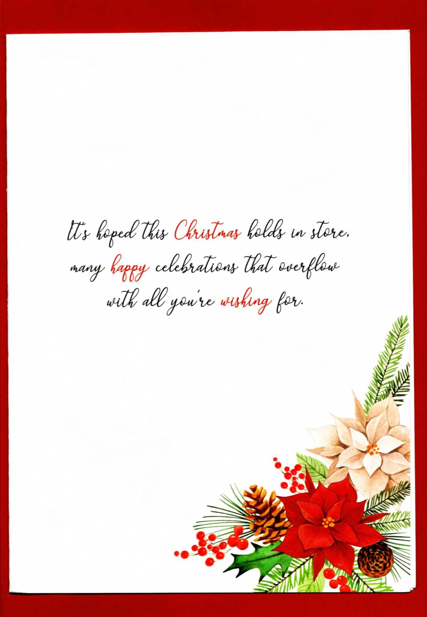 Daughter & Son-In-Law Embellished Magnifique Christmas Card Large Xmas Cards XMQ015, Metallic, 18cm x 26cm - Image 2