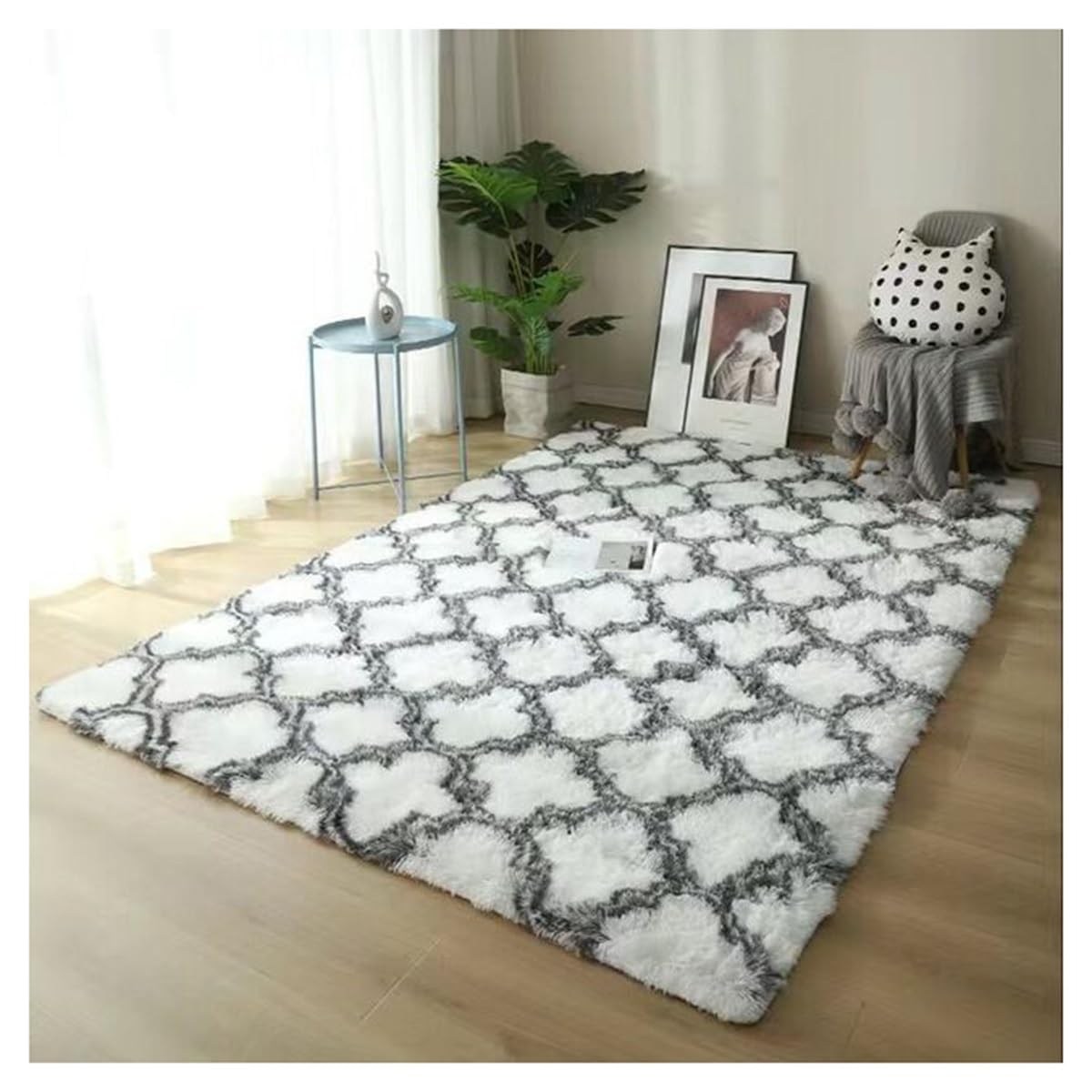 Tapis moelleux chambre ultra doux et moderne couleur M