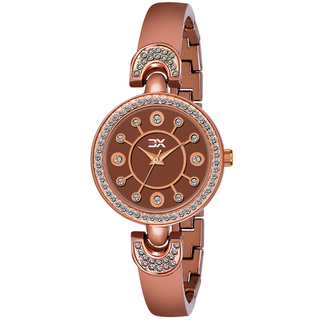 Exotica Fashions Womens Swarovski Crystal Accented Texture Watch with Water Resistance Metal case (B08DKT6TK7) Amazon Price History, Amazon Price Tracker