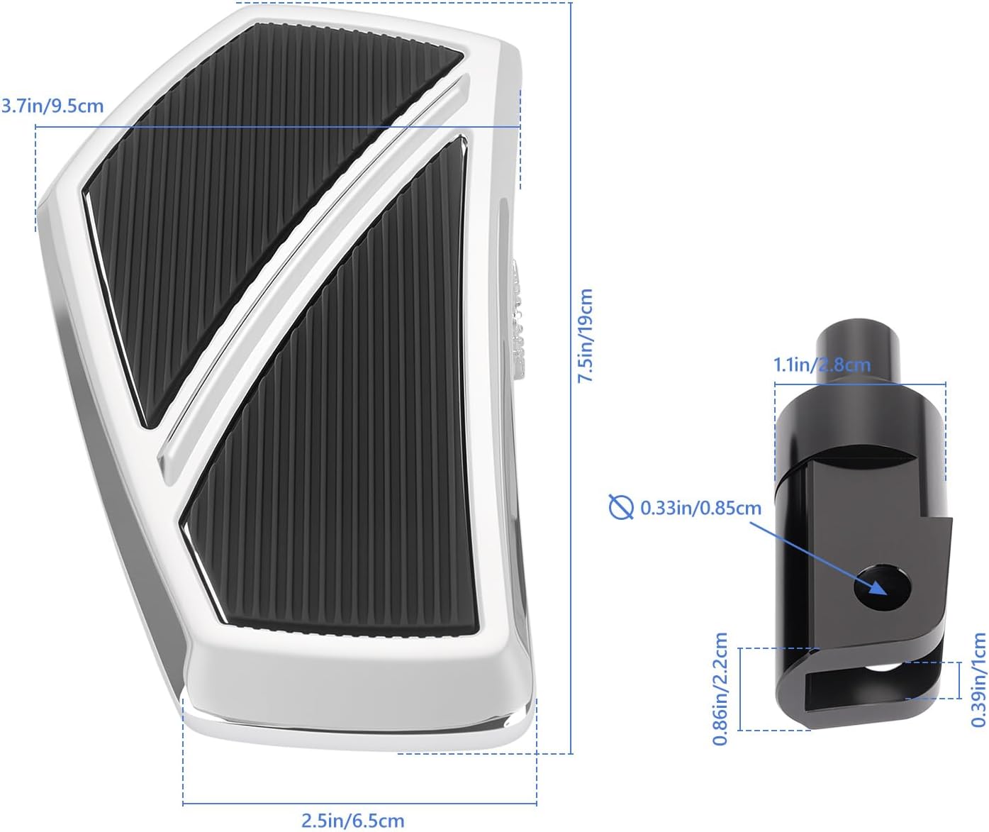 1 Pair Rider Footpegs Front Floorboards Compatible with Honda Goldwing GL1800 & F6B Accessories 2001-2024 Motorcycle Highway Pegs (Chrome)