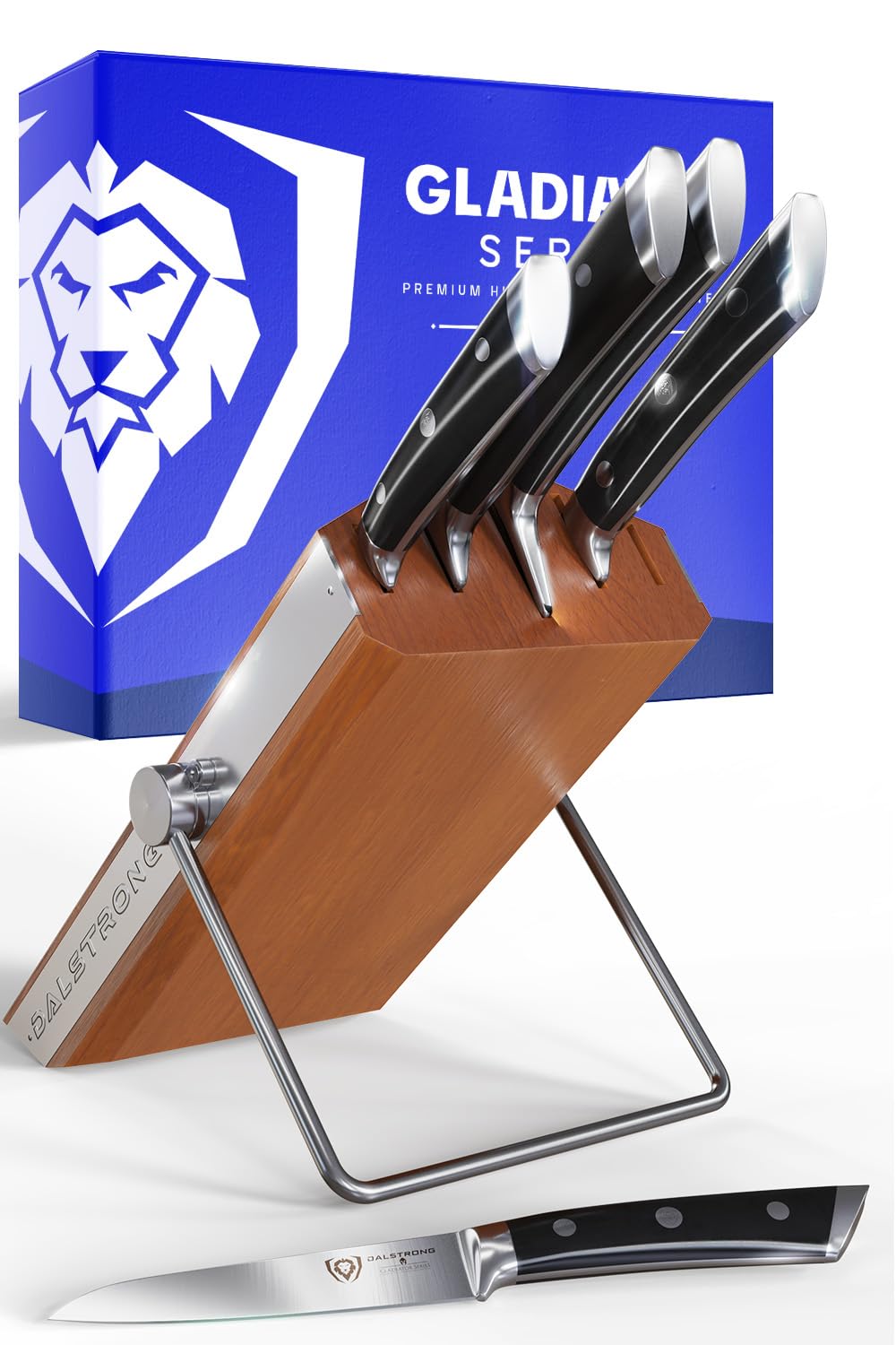 Dalstrong Knife Block Set - 5 Piece - Gladiator Series - with Modular Multi-Level Block - German High